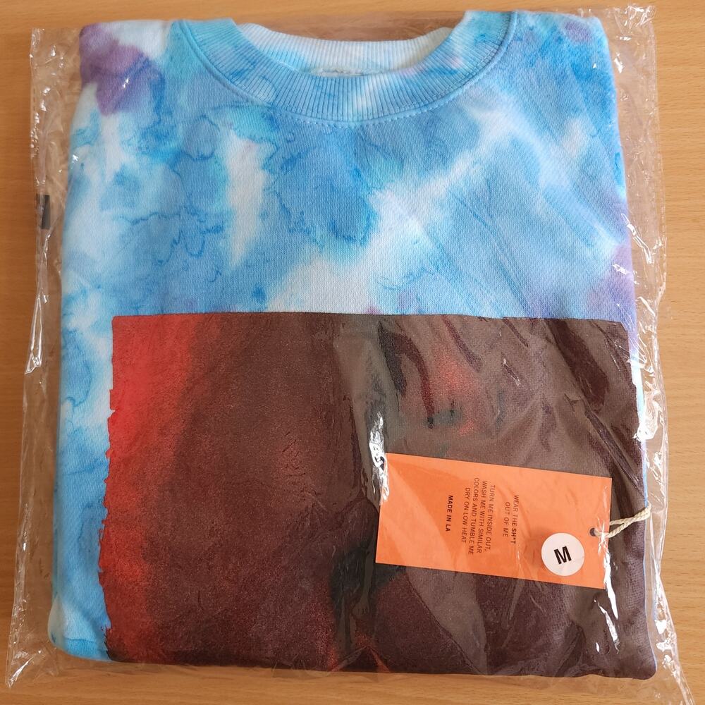 LA DETRESSE Mania Obsessive pullover tie dye sweatshirt blue purple Size M NEW - Picture 6 of 6